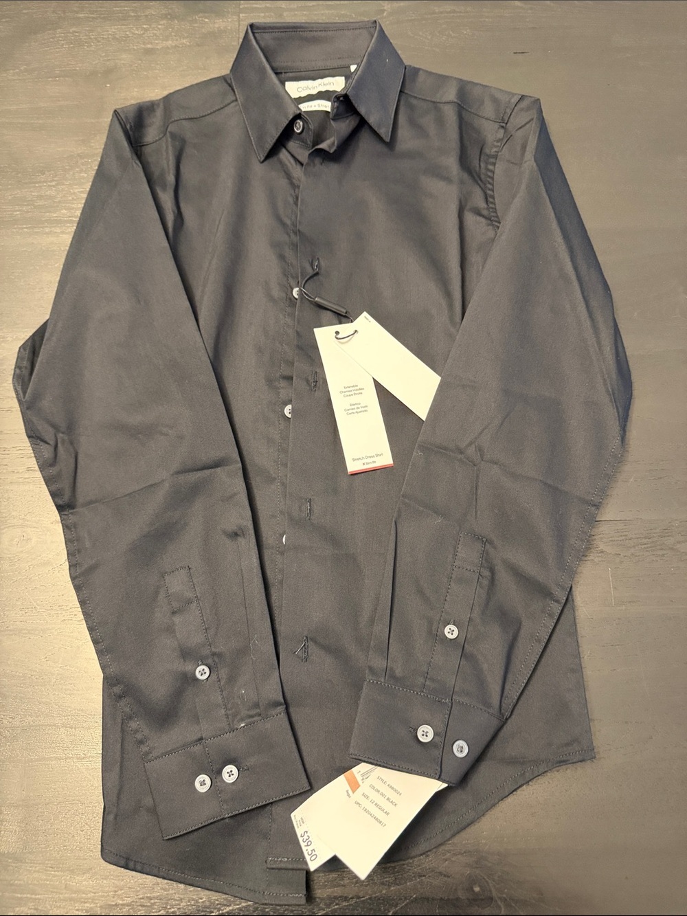Classic boys Black Button-Up Dress Shirt size 12 - Brand new with tags